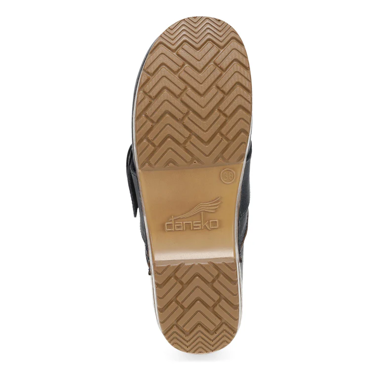 Pearson Tumbled Clog With Iconic Buckle in Dusty Blue