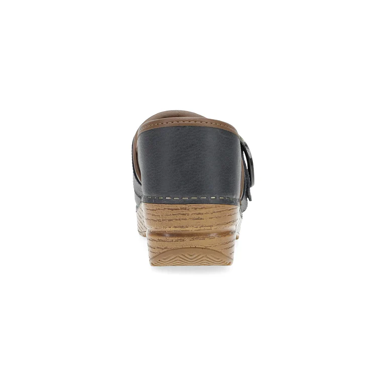 Pearson Tumbled Clog With Iconic Buckle in Dusty Blue