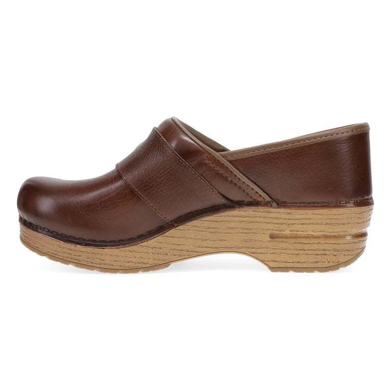Pearson Stapled Clog With Iconic Buckle in Brown