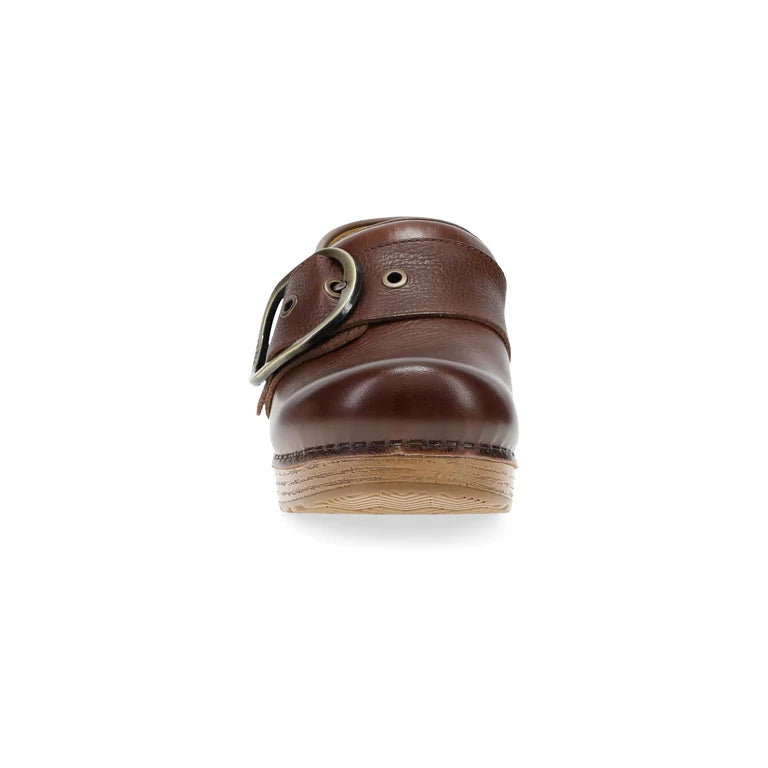 Pearson Stapled Clog With Iconic Buckle in Brown