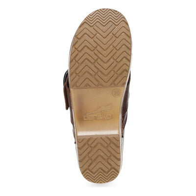 Pearson Stapled Clog With Iconic Buckle in Brown