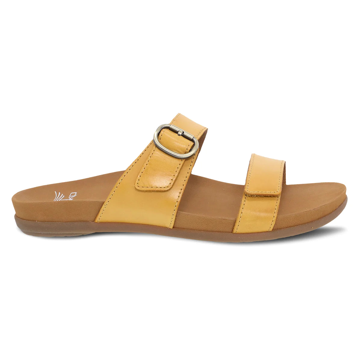 Justine Slip on Two Strap Sandal in Yellow