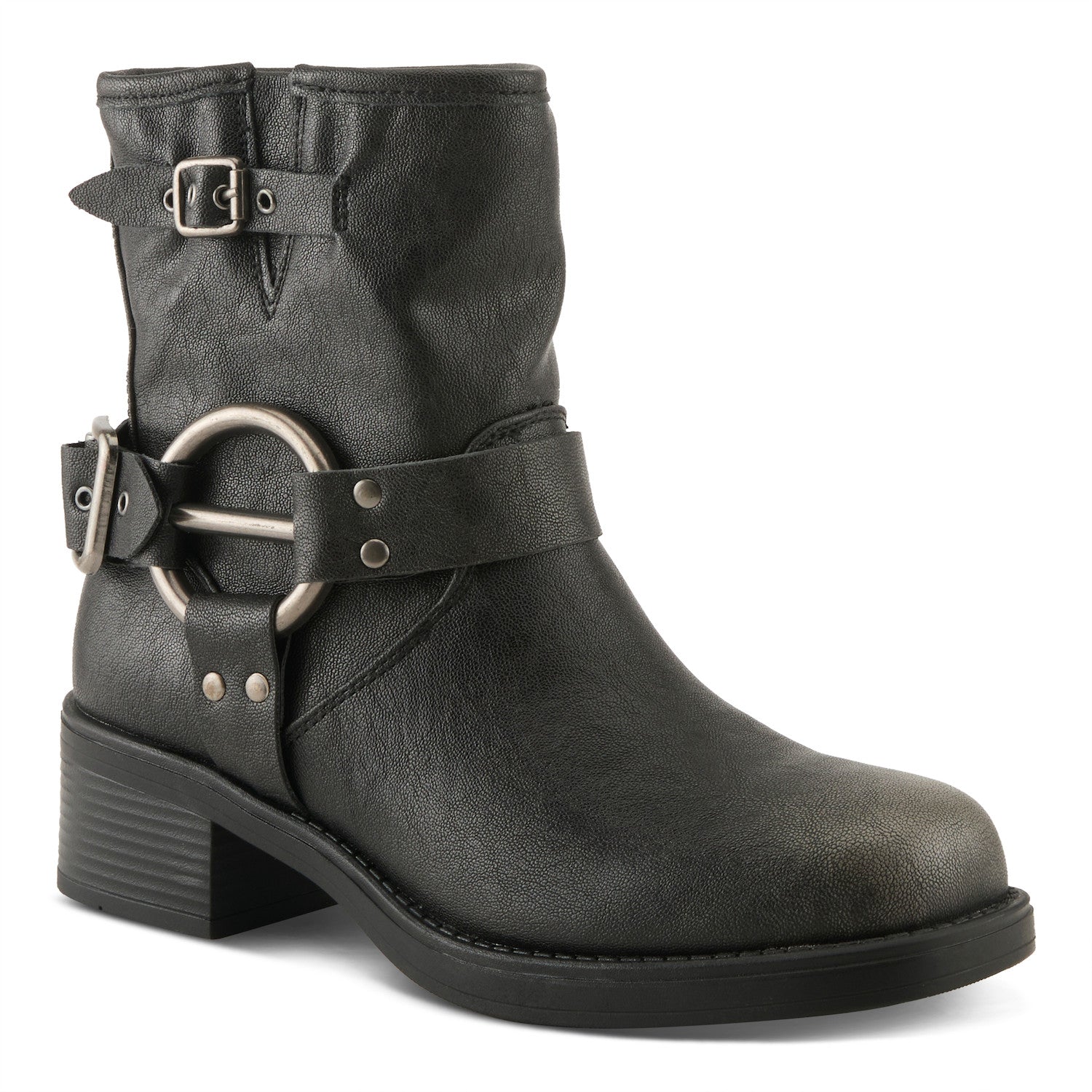 Patrizia Olwen Buckled-up Moto Boot in Charcoal