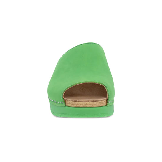 Ravyn Mule Peep-Toe Slide in Lime