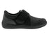 Women's Moonlight Velcro Shoe DOUBLE WIDE in Black Stretch Leather