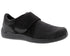 Women's Moonlight Velcro Shoe DOUBLE WIDE in Black Stretch Leather