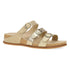 Campell Tri-Strap Sandal in Gold Multi