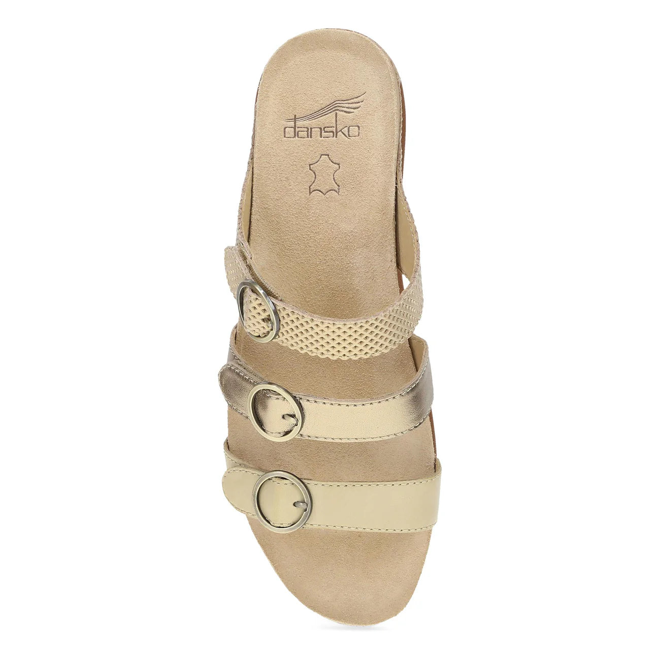 Campell Tri-Strap Sandal in Gold Multi