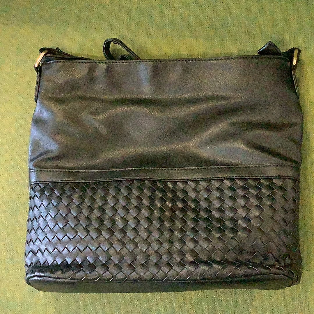 Rose Woven Crossbody in Black