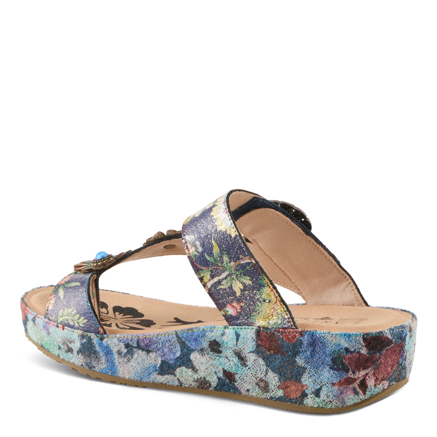 Blissbloom Blooming Wedge Sandal in Navy Multi