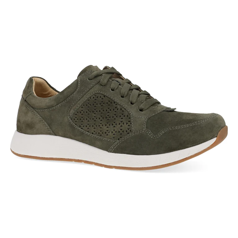Catie Panel Suede Sneaker in Olive