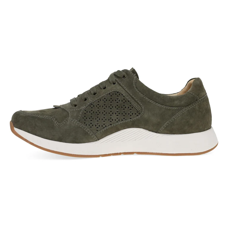 Catie Panel Suede Sneaker in Olive