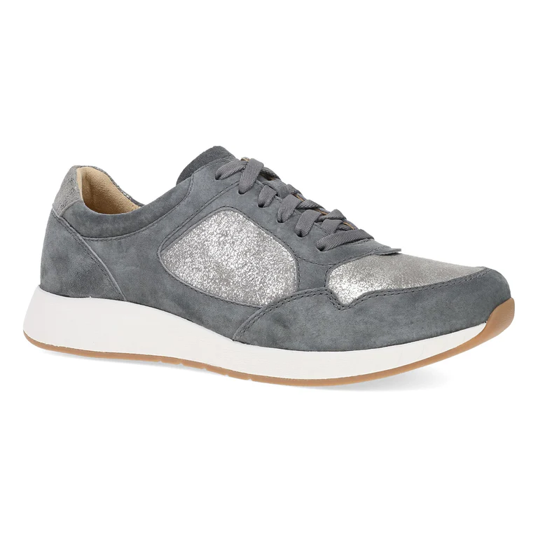 Catie Panel Suede Sneaker in Grey/Pewter
