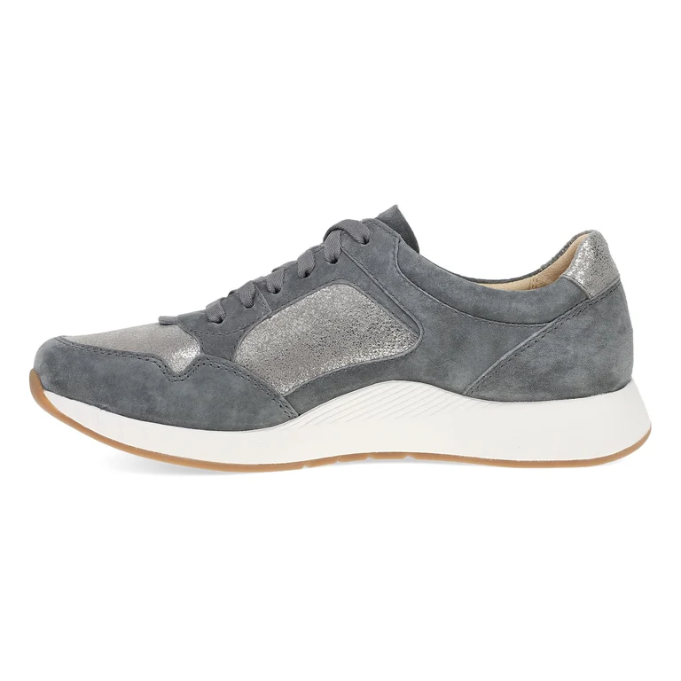 Catie Panel Suede Sneaker in Grey/Pewter