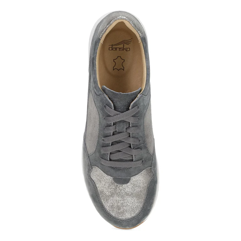 Catie Panel Suede Sneaker in Grey/Pewter