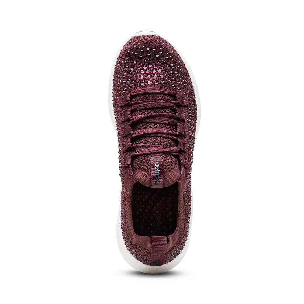 Carly Sparkle Lace Up Sneaker in Wine