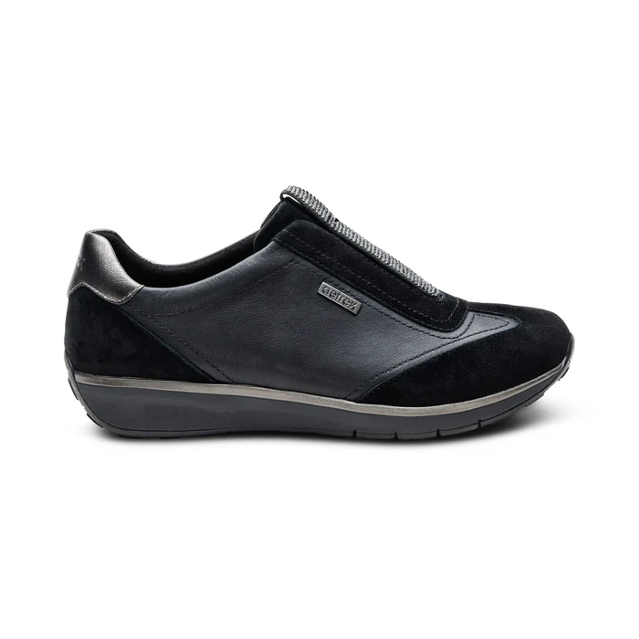 Megan Arch Support Leather Sneaker in Black