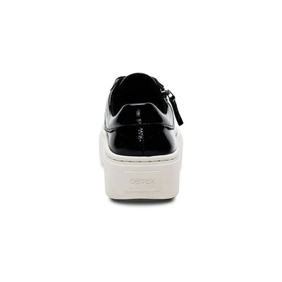 Aubrey Lace up Platform Sneaker in Black Patent