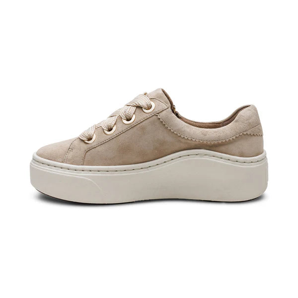 Aubrey Lace up Platform Sneaker in Sand
