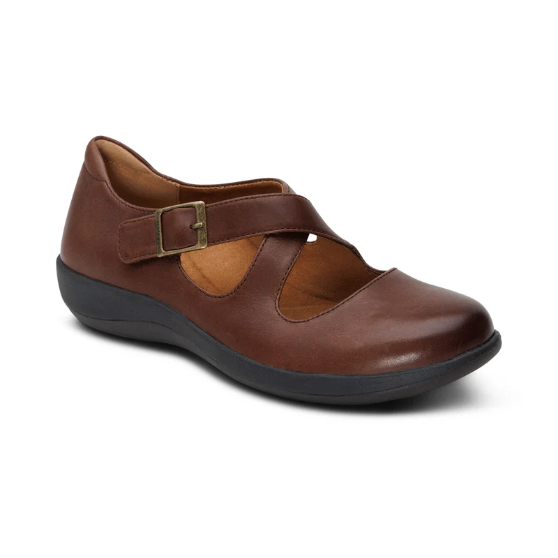 Paisley Leather Mary Jane in Brown