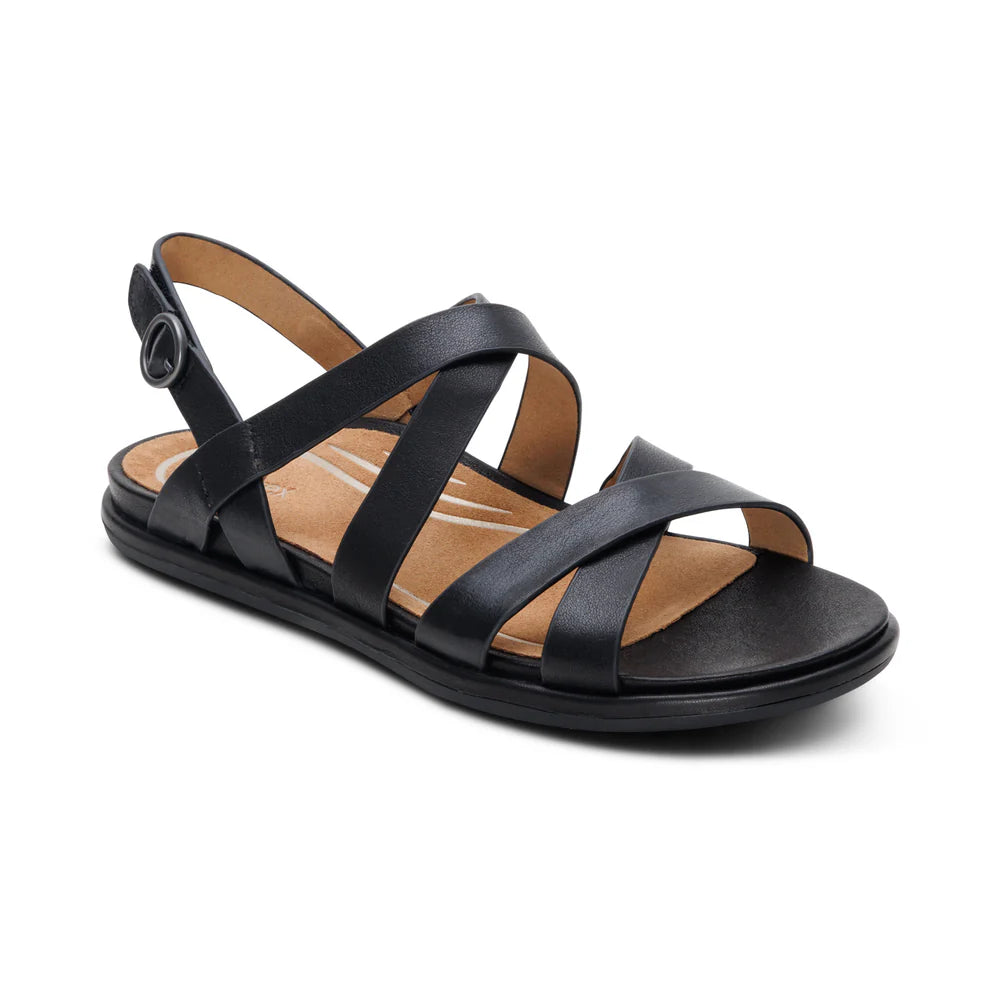 Piper Strappy Arch Support Sandal in Black