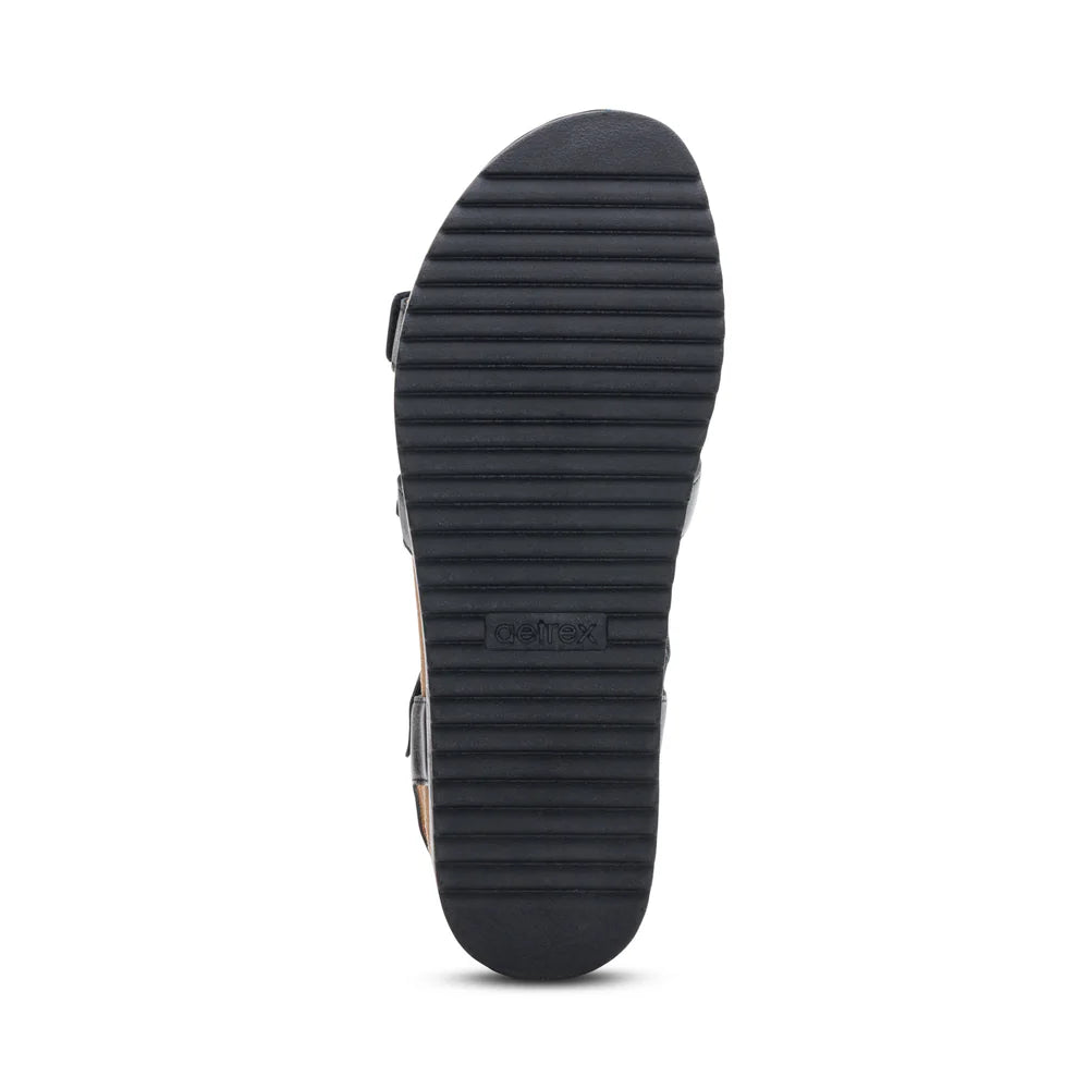 Aria Arch Support Platform Sandal in Black