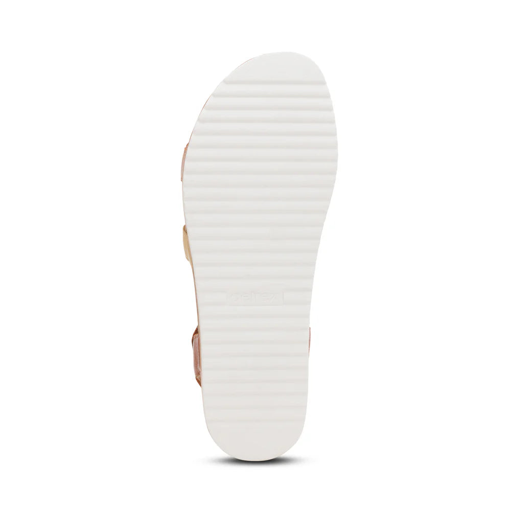 Aria Arch Support Platform Sandal in Sand Multi