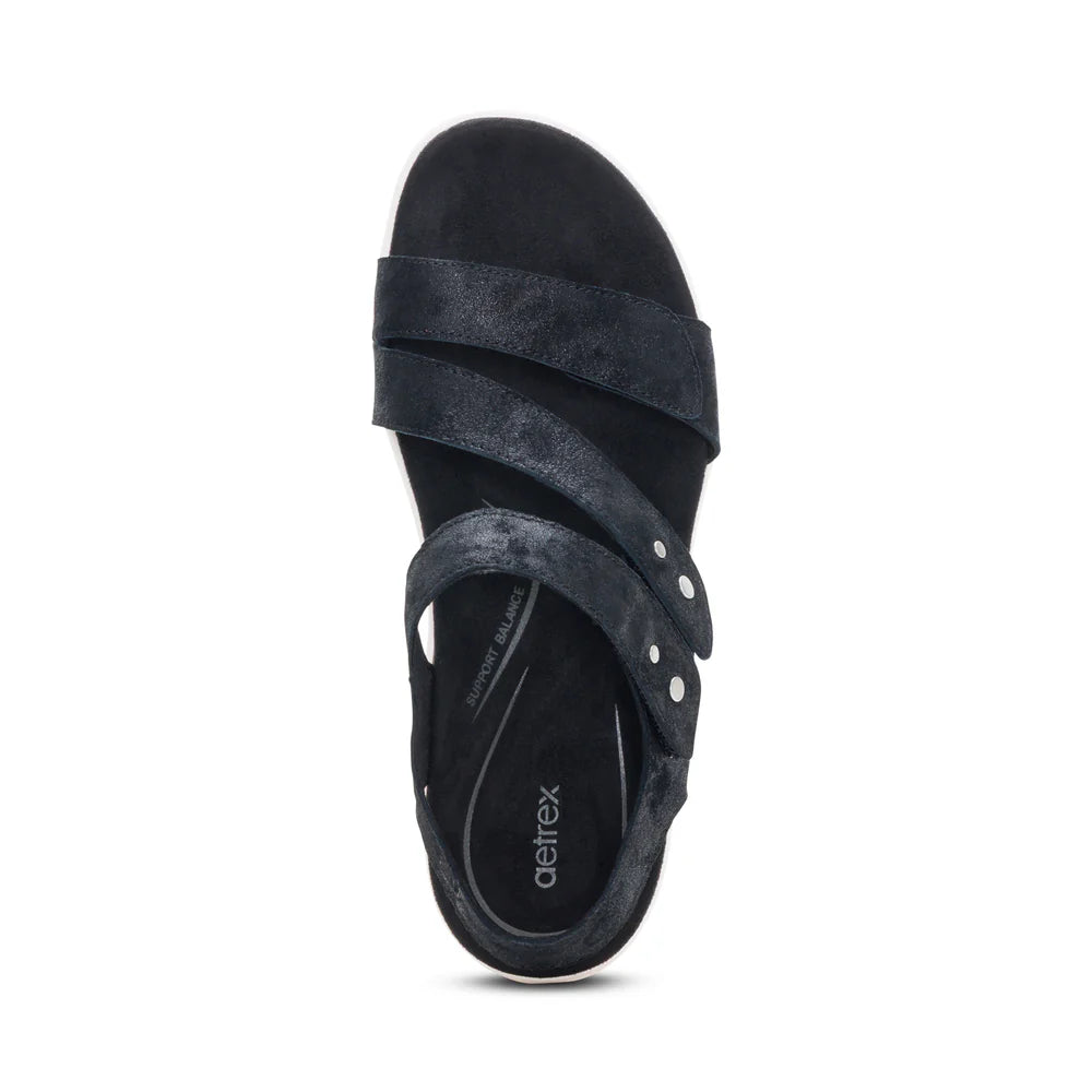 Savannah Fully Adjustable Tri-Strap Sandal in Black