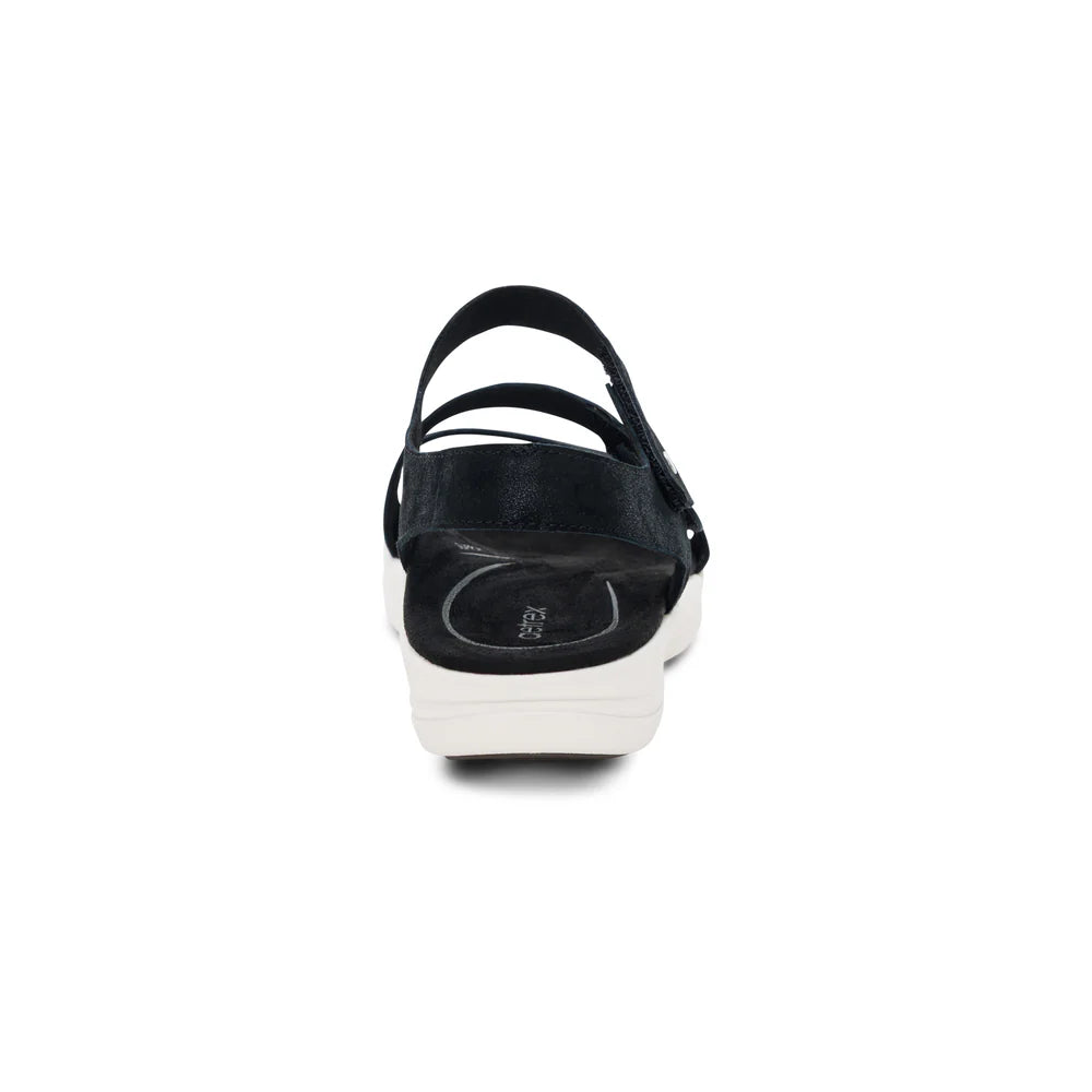 Savannah Fully Adjustable Tri-Strap Sandal in Black