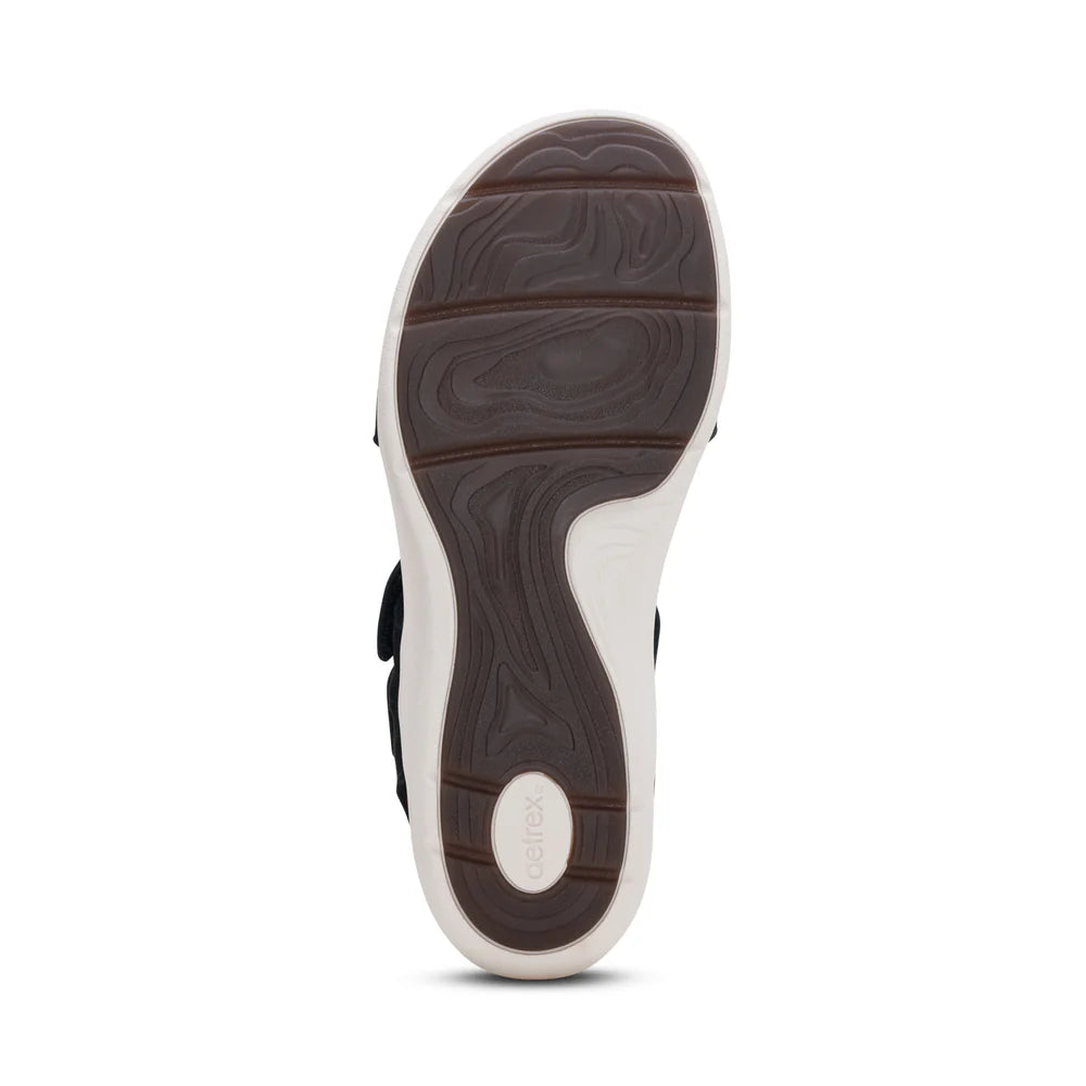 Savannah Fully Adjustable Tri-Strap Sandal in Black