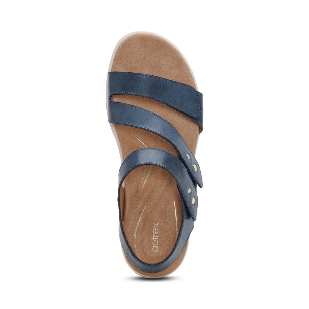 Savannah Fully Adjustable Tri-Strap Sandal in Hazy Blue