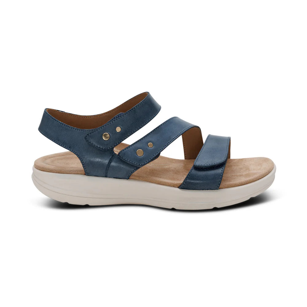 Savannah Fully Adjustable Tri-Strap Sandal in Hazy Blue