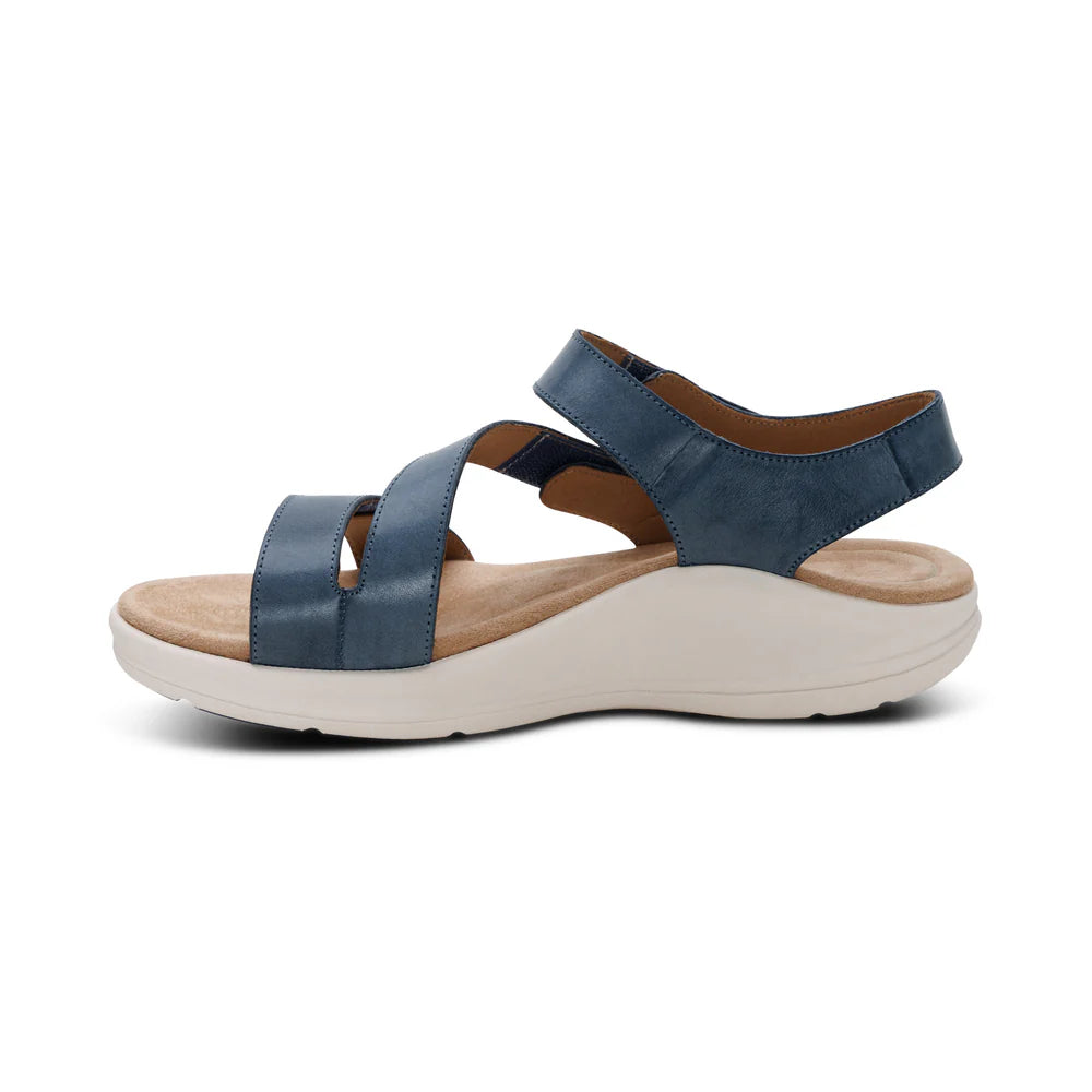 Savannah Fully Adjustable Tri-Strap Sandal in Hazy Blue