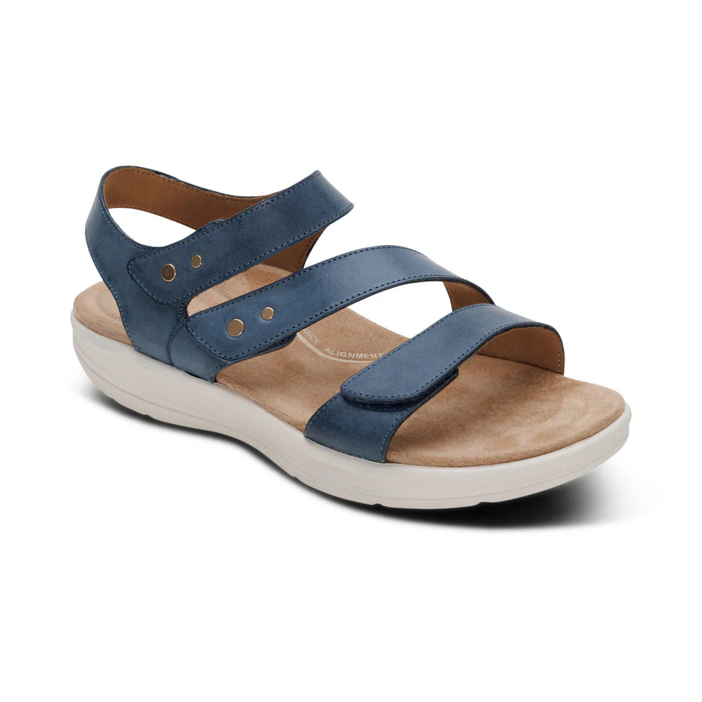 Savannah Fully Adjustable Tri-Strap Sandal in Hazy Blue