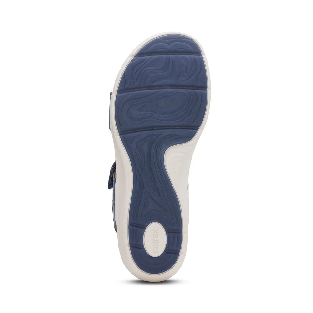 Savannah Fully Adjustable Tri-Strap Sandal in Hazy Blue