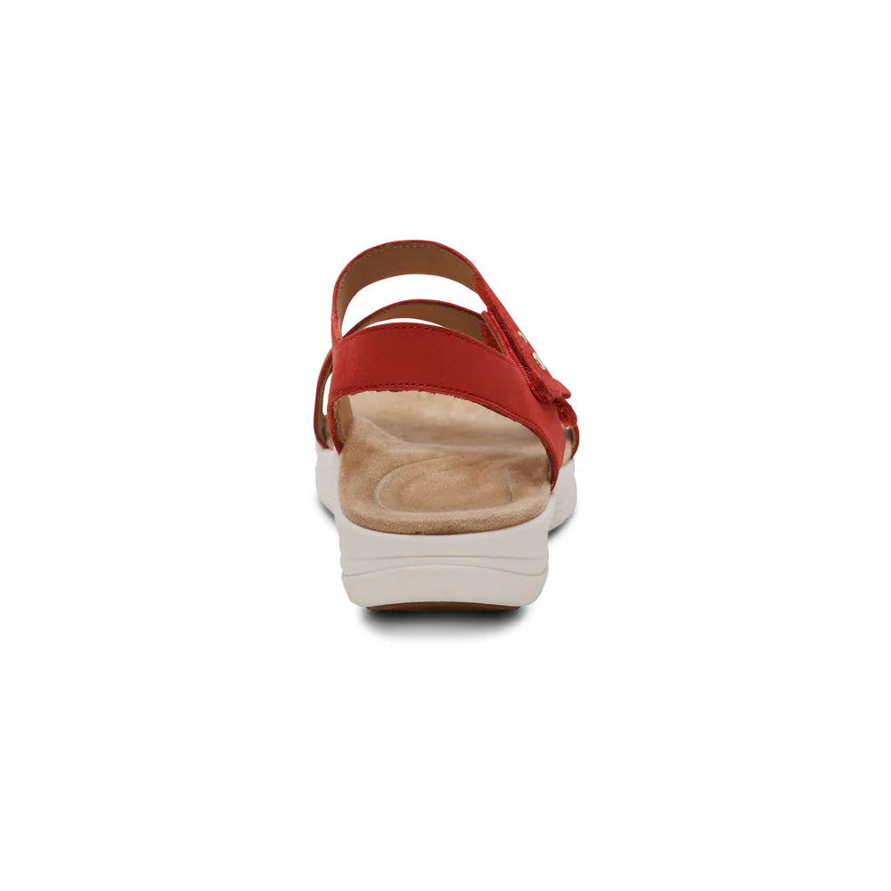 Savannah Fully Adjustable Tri-Strap Sandal in Red
