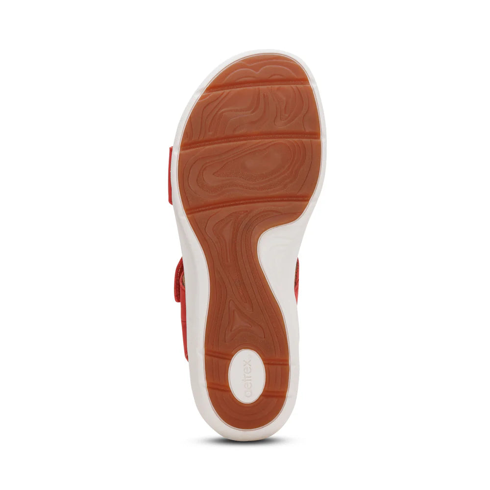 Savannah Fully Adjustable Tri-Strap Sandal in Red