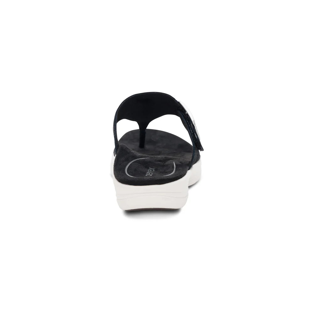 Donna Adjustable Toe Post Sandall in Black