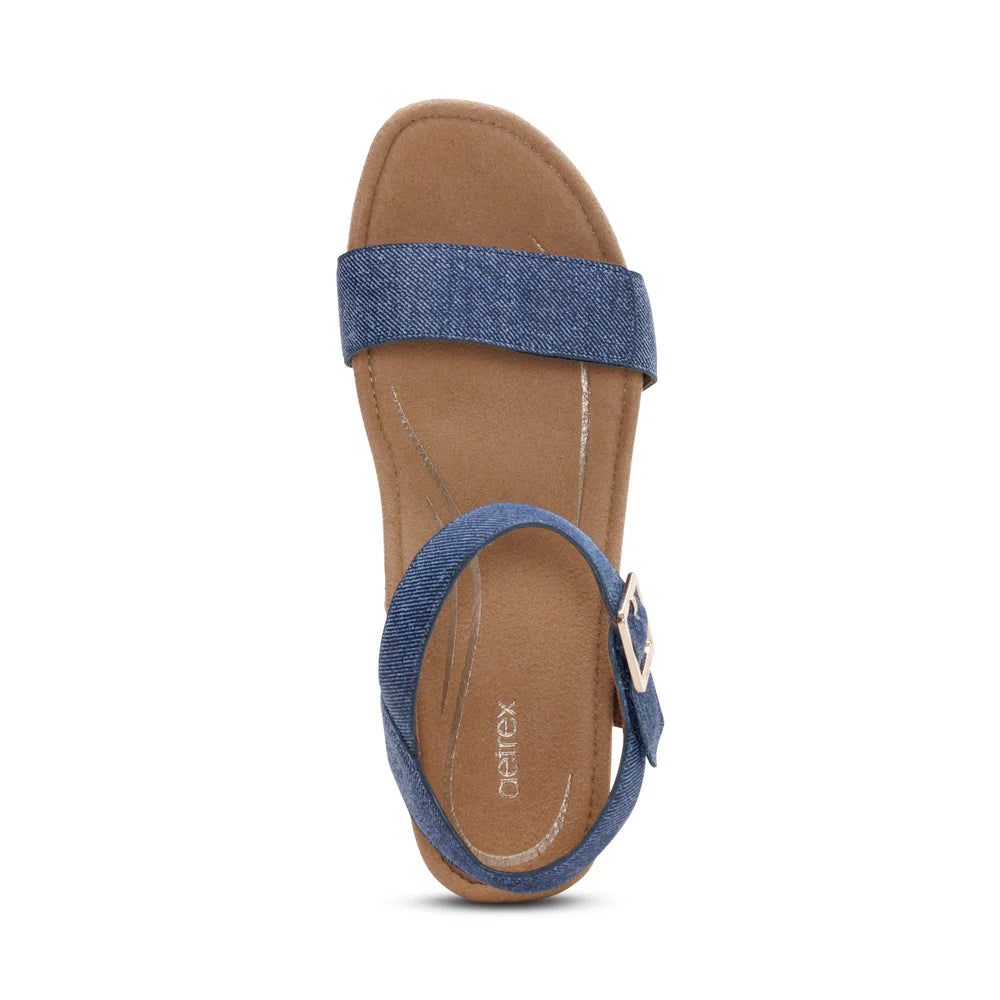 Sydney Quarter Strap Wedge in Denim