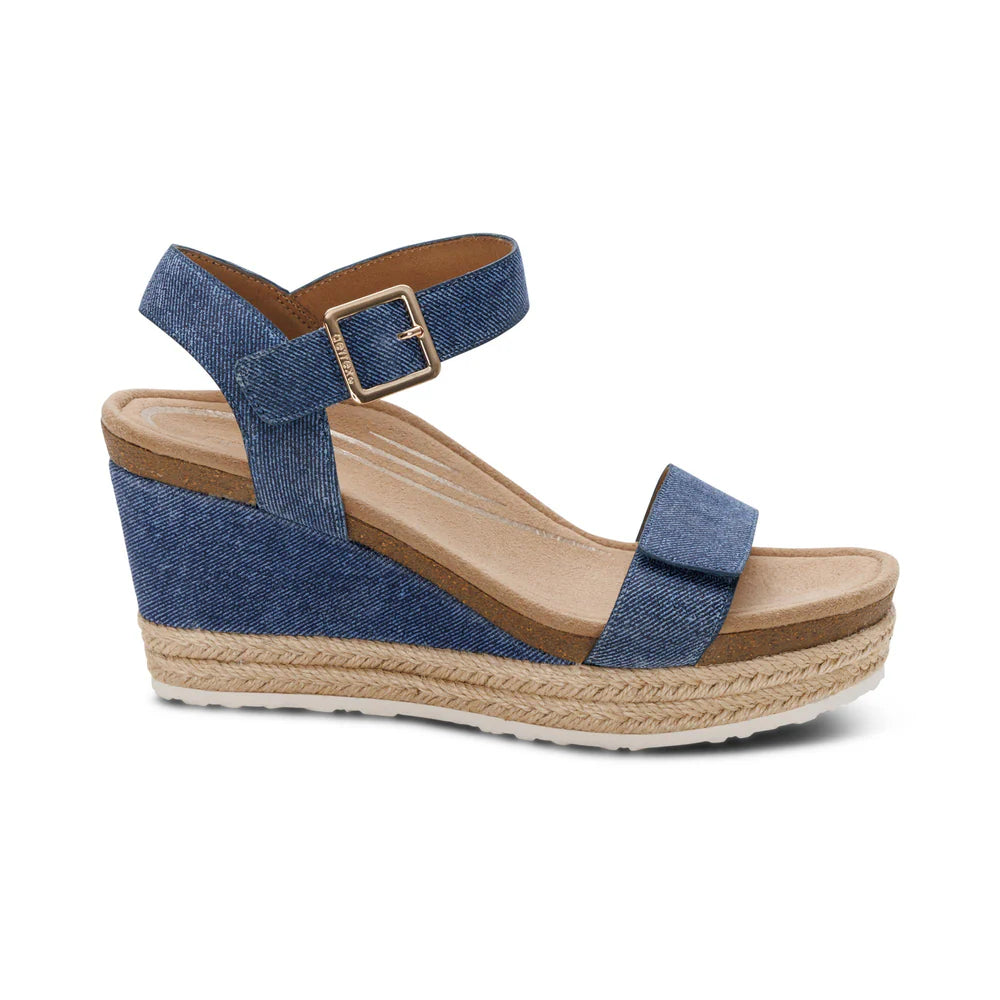 Sydney Quarter Strap Wedge in Denim