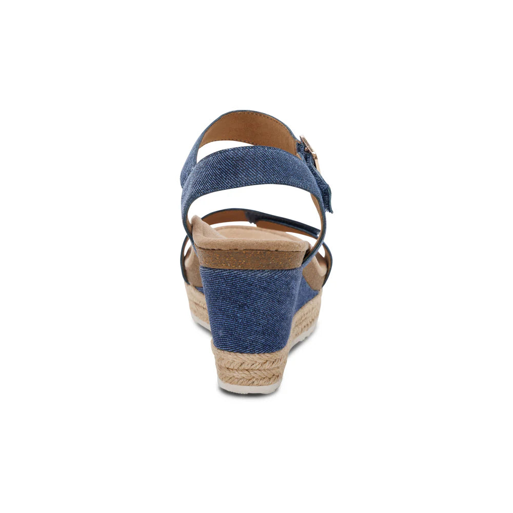 Sydney Quarter Strap Wedge in Denim