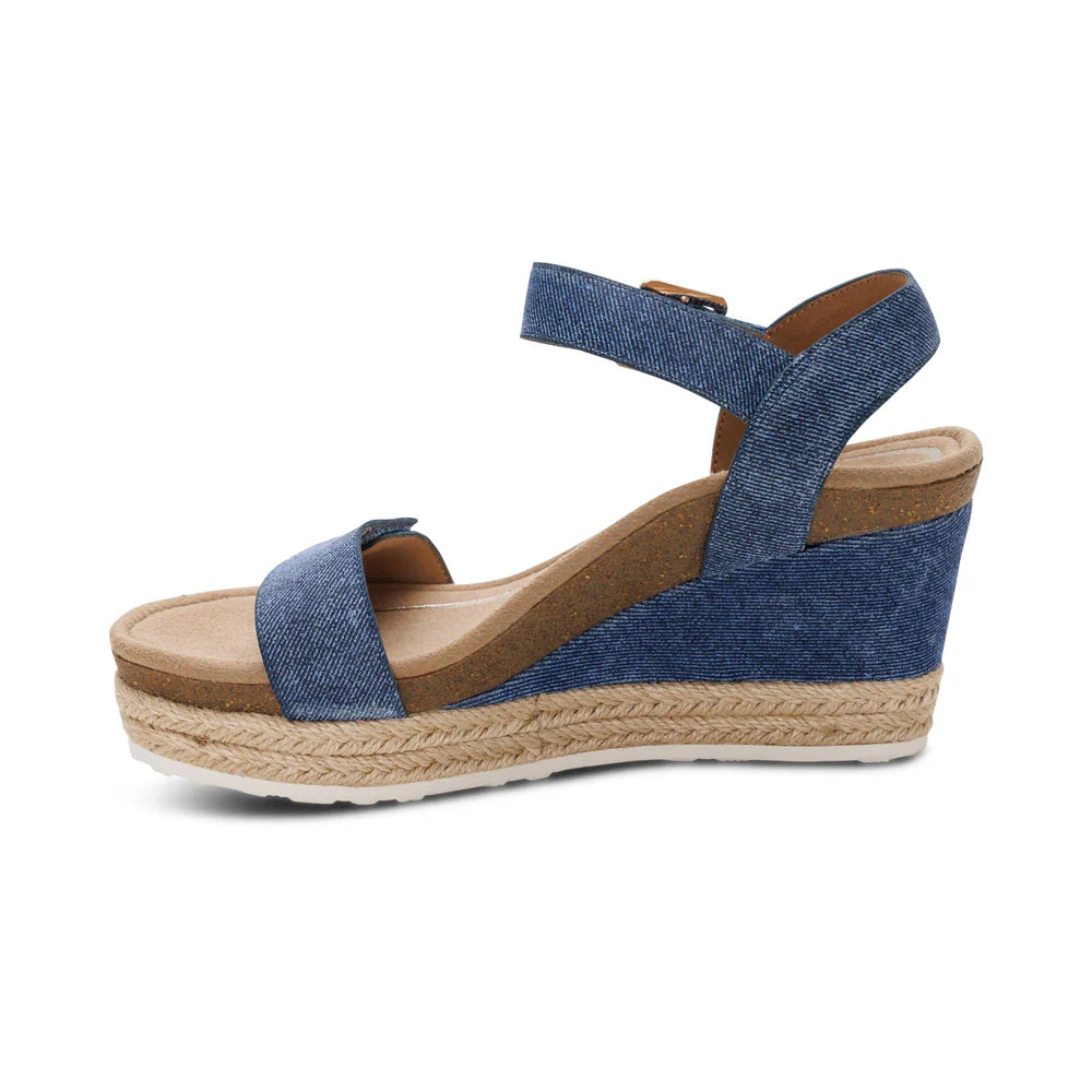 Sydney Quarter Strap Wedge in Denim