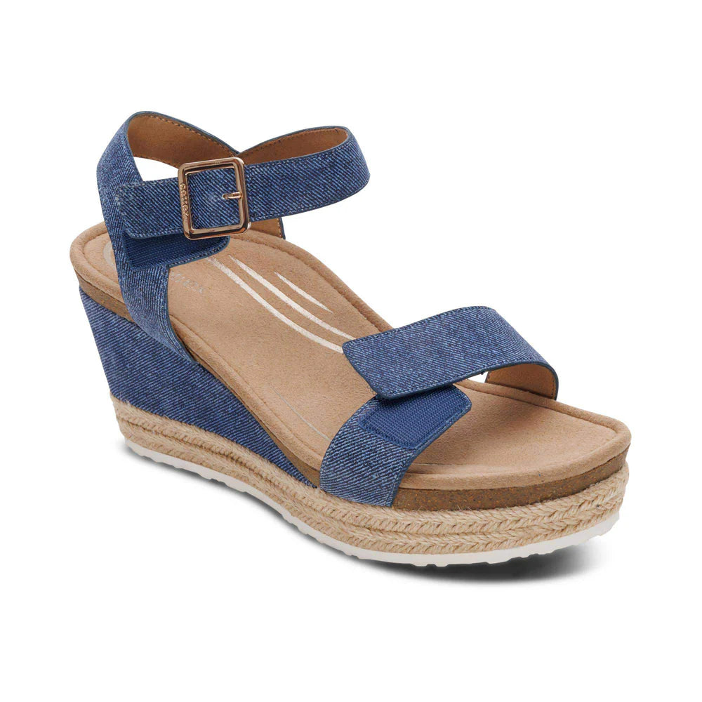 Sydney Quarter Strap Wedge in Denim
