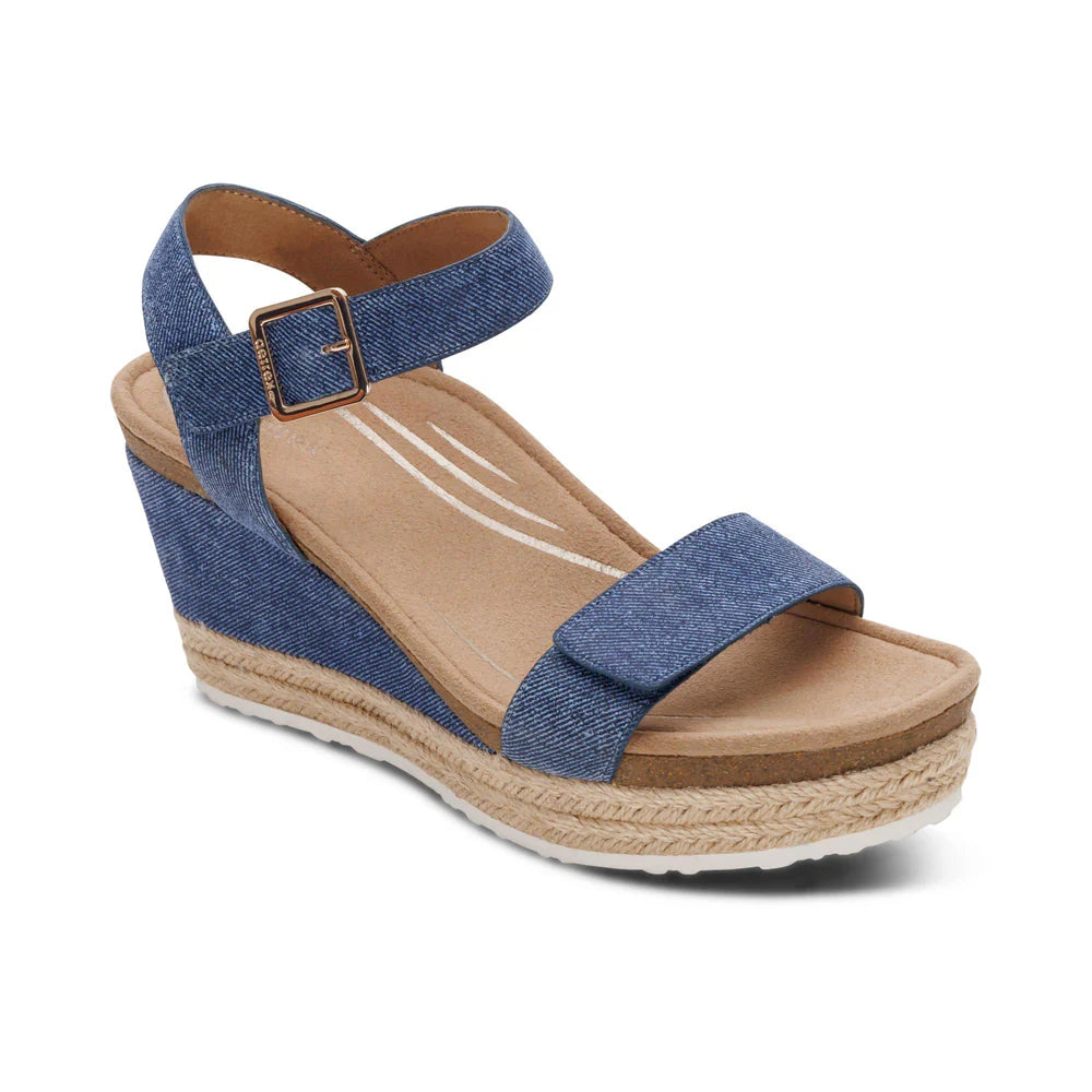Sydney Quarter Strap Wedge in Denim