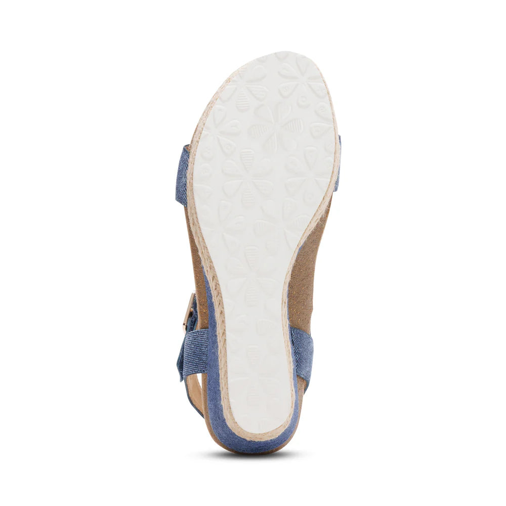 Sydney Quarter Strap Wedge in Denim