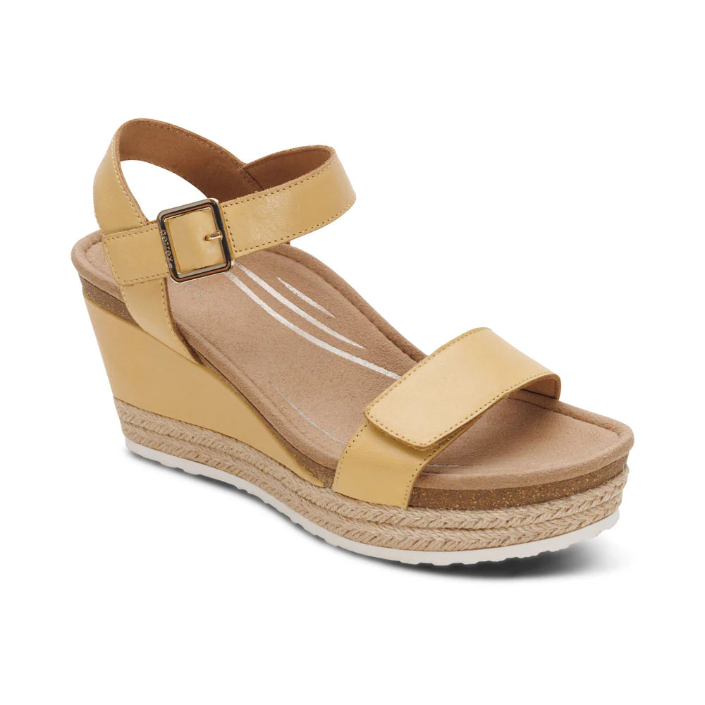 Sydney Quarter Strap Wedge in Butter