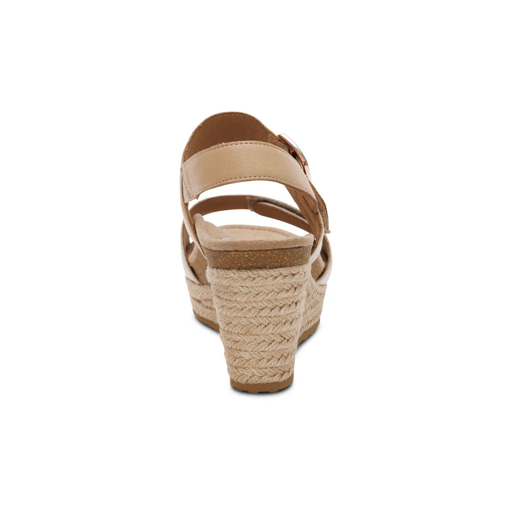 Ashley Buckled Espadrille Wedge in Off White