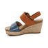 Ashley Buckled Espadrille Wedge in Hazy Blue Multi