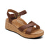 Flora Adjustable Quarter Strap Wedge in Brown