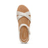 Flora Adjustable Quarter Strap Wedge in Champagne